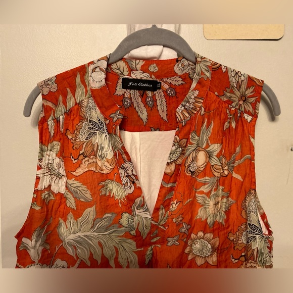 This is a Beautiful floral🌼 orange and white  print, midi dress size XL - Picture 7 of 11